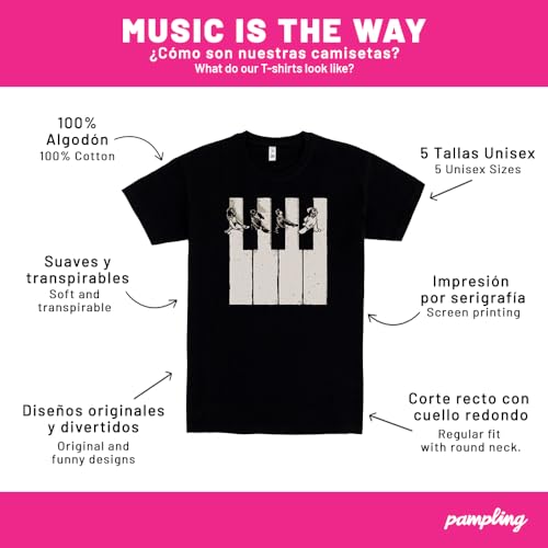 Pampling T-Shirt 100% Coton, Unisexe à Manches Courtes, Vêtements pour Hommes et Femmes en 5 Tailles, T-Shirt Noir, Modèle Music is The Way - Les Beatles, Paul McCartney, John Lennon, RIngo Starr, George Harrison Pampling T-Shirt 100% Coton, Unisexe à Manches Courtes, Vêtements pour Hommes et Femmes en 5 Tailles, T-Shirt Noir, Modèle Music is The Way – Image 7