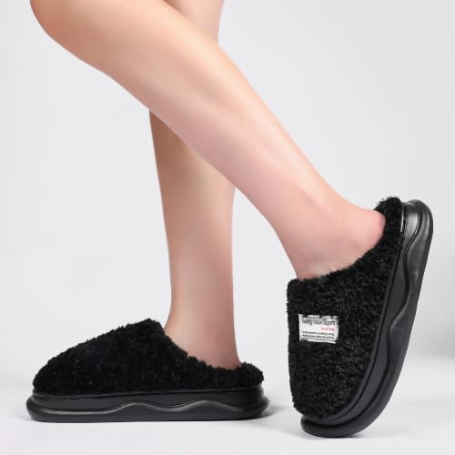 Image of Slippers for Women Men, Memory Foam Slippers for Women, Soft Thick Fuzzy Bedroom House Shoes Indoor Outdoor