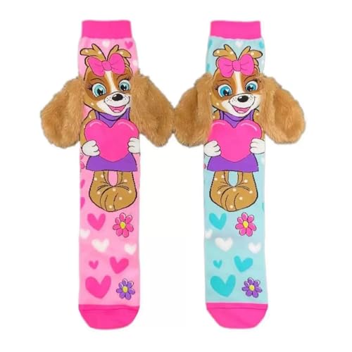 5-12 Year Old Kids Girls Knee High Socks Little Girls Cute Crazy Funny Animal Pattern Long Boot Socks with 3D Pattern (AU, Age, 8 Years, Cute Dog, Girl)