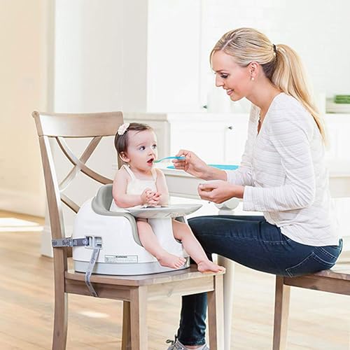 Bumbo Baby Toddler Adjustable 3 in 1 Multi Seat High Chair & Booster Seat with Removable Tray and Buckle Strap for Toddlers 1 to 3, Cool Gray (2 Pack)