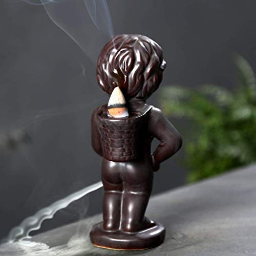 Otofy Handmade Ceramic Incense Holder, Backflow Incense Burner Figurine Incense Cone Holders Home Decor Gift Decorations Statue Ornaments (Manneken Pis) #TOP4