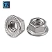 1/4"-20 Serrated Hex Flange Nut, 316 Stainless Steel (Quantity: 100) Locknut