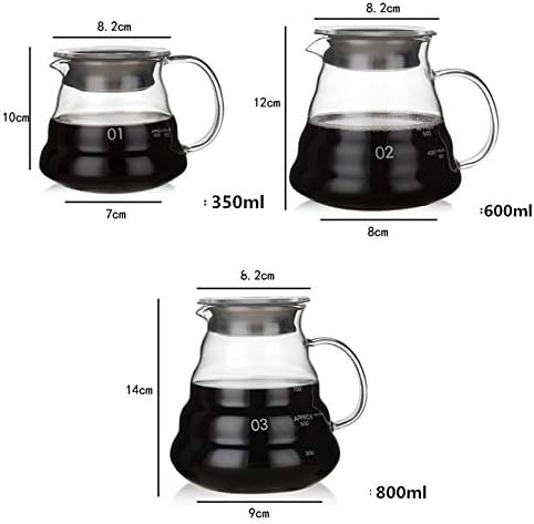 Coffee Press Coffee Pot 350ml 600ml 800ml Glass Coffee Dripper Insulated Handle Pots(350ml)