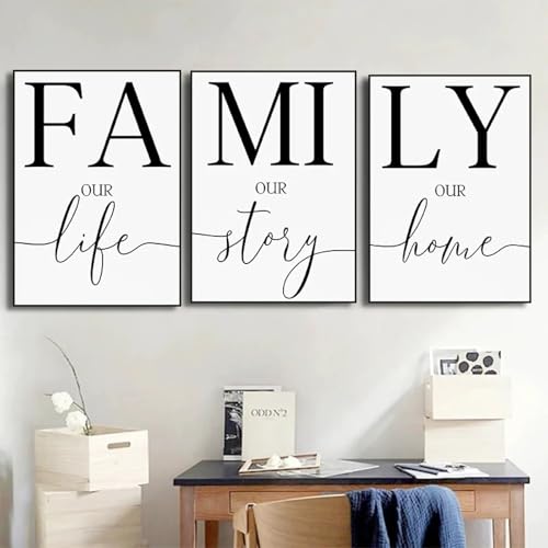 Affiche citations familiales en toile pour un salon chaleureux 40x60cm