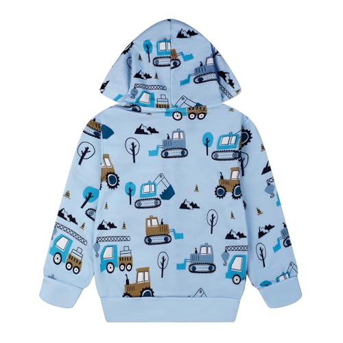 Image of Boys Toddler Zip Up Hoodie Kids Fall Winter Jacket Cute Sweatshirt With Hood 2-7 Years Old