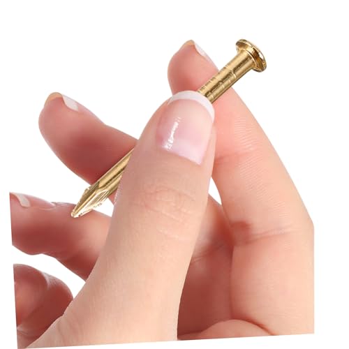 100Pcs Brass round Head Nails for Furniture Hinges and Wood Boxes miniatura 7