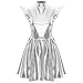Linjinx Womens Shiny Metallic Dress High Waisted Skater Dresses 70s Disco Costumes Sparkle Outfit Silver Large