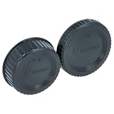 vhbw set di copriobiettivi compatibile con Nikon D800, D7000, D7100, D7200, D750, D7500 fotocamera - Tappo posteriore e per corpo macchina nero