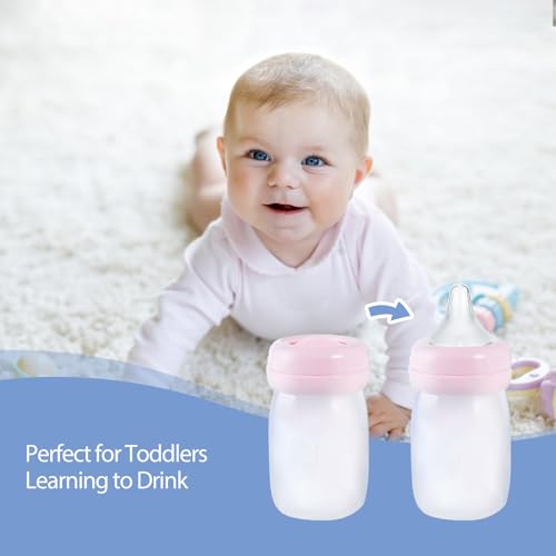 VANEST 4 Packs Silicone Bottle Nipples Compatible with Spectra Bottles, Replacement Bottle Nipple, BPA-Free, No Spill, Anti-Colic, Slow Flow, Size S, 0m+ Months