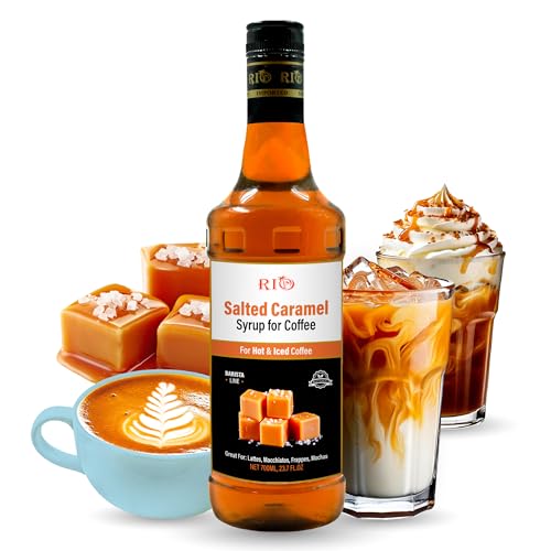 RIO Salted Caramel Coffee Syrup, Perfect for Hot or Iced