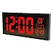 Produktbild PLEASUR GroßE Led Wanduhr, Smart Digital Mit Thermometer Kalender Alarm Countdown Timer Hangable Stummschaltung FüR Home Office Turnhallen The Mall Hospital Subway, red