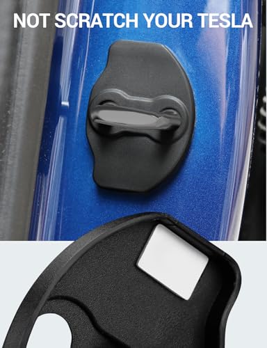 Image of BASENOR Anti-Scratch ABS Door Latches Sill Stopper Covers Set of 8 for Model 3 Y Accessories (Fit 2024 Model 3 Highland)