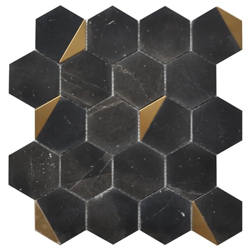 Tenedos HTCRC 12 x 13 Inch Hexagon Mosaic Tile –