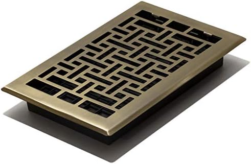 Decor Grates AJH610-A Oriental Floor Register, 6x10 Inches, Antique Brass Finish