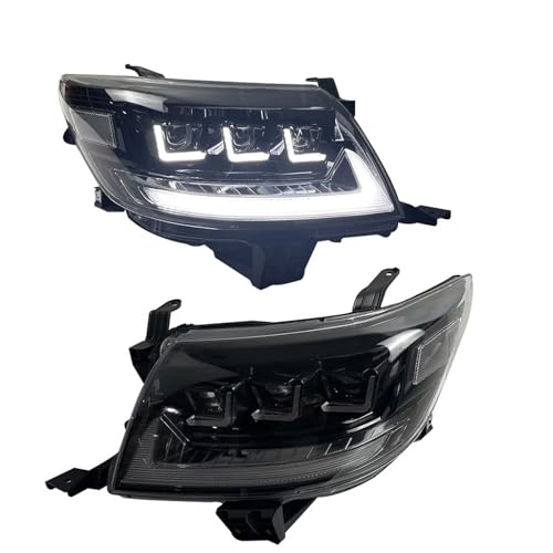 Kwedfgo Phare Avant 1 Paire De Phares LED Avec Feux Jour, Croisement Et Route, Clignotants Intégrés Pour Toyota pour Hilux Vigo 2012-2015 Feux Phares Voiture