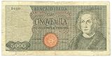 Stato di conservazione: MB/BB Cartamoneta.com 5000 Lire Falso d\'Epoca CRISTOFORO Colombo I Tipo Medusa 20/01/1970 MB/BB 16265/IV