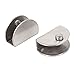 Aexit Half Round Fall Protection Shaped Stainless Steel Clip Clamp Holder 2pcs for 10mm Safety Clips Thick Glass
