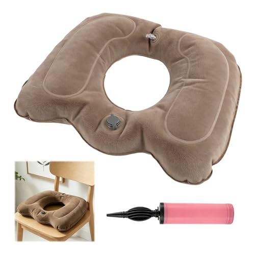 Wafuesh 1 PcsCojín Ortopédico Inflable, Cojin Coxis Cojin de Asiento OrtopedicoCojin Hemorroides, Silla de Oficina, Escritorio, Silla de Ruedas, Asiento de Coche, Fácil de Transportar