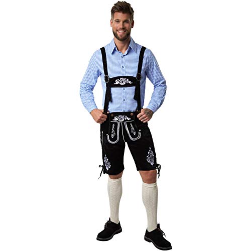 dressforfun 900814 Männer Lederhose mit Träger, Hose in klassischer...