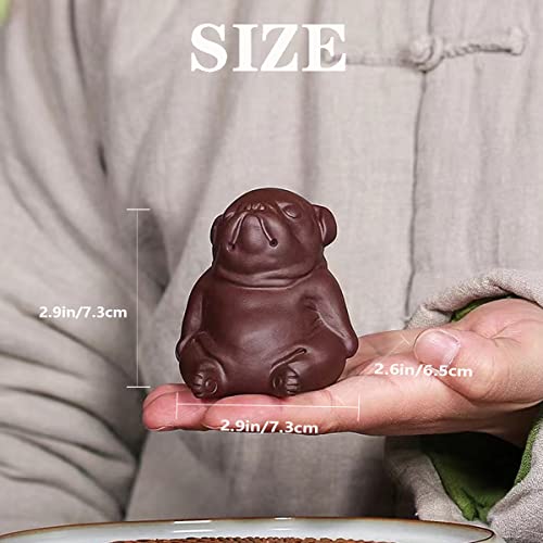 LYART Zisha Tea Pet Pug Figurine