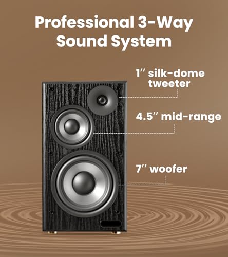 Image of Edifier R2750DB MKII Powered Bookshelf Speakers, 144W 3-Way Active Studio Monitor with Sub Out, Hi-Res Audio, Bluetooth 6.0 with LDAC, HDMI /Optical /Coaxial for Turntable, PC, Home Audio - Black