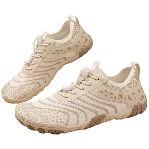 Treer Zapatos de Agua, Zapatos Deportes Acuáticos Antideslizante Barefoot Shoes Zapatillas de Minimalistas Secado Rápido Zapatillas para Exterior Interior (T12 Beige,41)