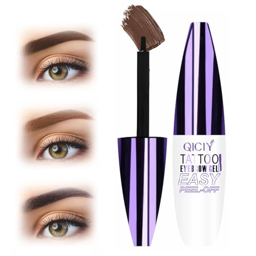 Easy Peel Brow Gel, resistente al agua y al sudor, fácil de aplicar para unas cejas más pobladas y definidas, 3 colores de Easy Peel Tattoo Brow Gel, apto para todo tipo de pieles (01)