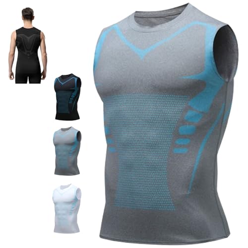 2026 New V2 Compression Vest V Boost Shape Wear Men Sleeveless Feel The Power of Confidence Posture Corrector Tank Top (Grey,2XL