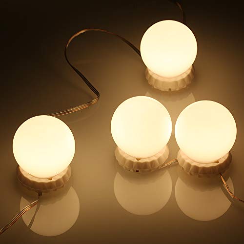 Lixada Vaidade LEDs Kit de luzes de espelho com 10 lâmpadas ajustáveis ​​10 brilho e 3 modos de ilum