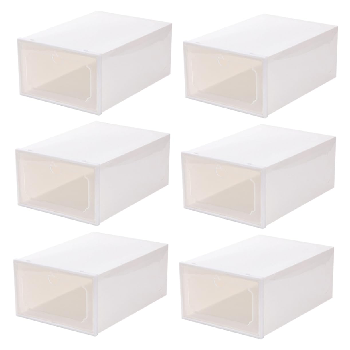 Ciieeo 6Pcs Transparent Shoes Organizer Clamshell Type Storage Box for Easy Shoe Maintenance and Tidy Home Design for Convenient Use and Simple Installation