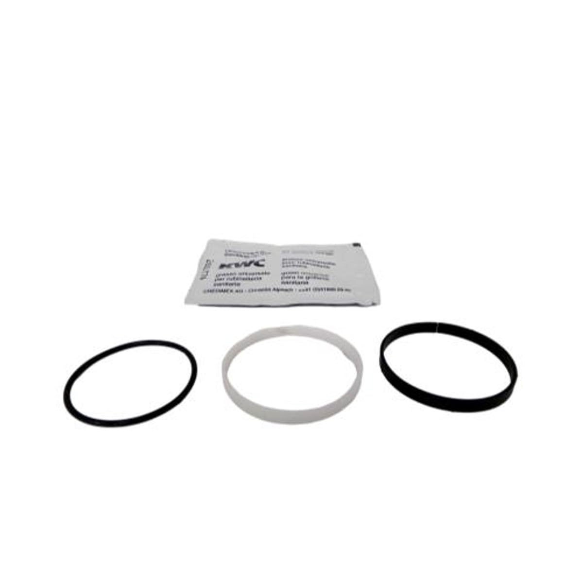 Image of the KWC Z.535.950 Luna Sliding O-Ring Kit components, showing various O-rings and possibly a small lubricant packet.