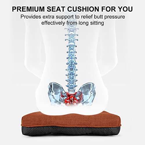 Wellsin Indoor Chair Cushions For Dining Chairs 4 Pack, 15.5" X 15.5" Kitchen Chair Cushions With Ties And Non-Slip Backing, Tufted Shredded Memory Foam Kitchen Chair Pads (Orange) #TOP5