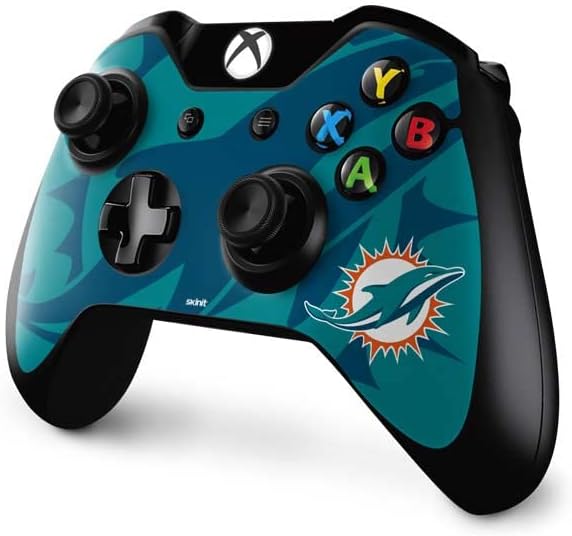 Skinit Decal Gaming Skin Compatible with Xbox One Controller - Officially Licensed NFL Miami Dolphins Double Vision Design