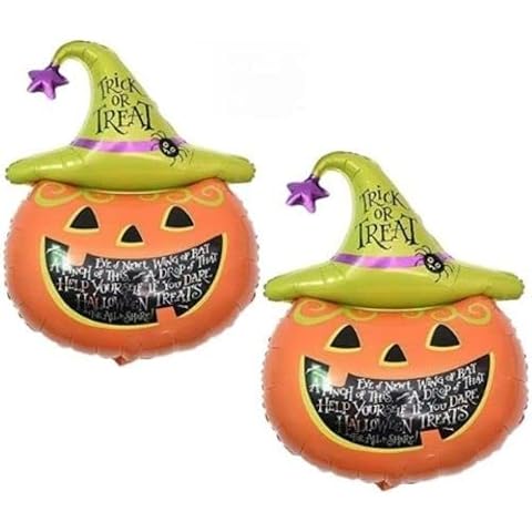 Orange Black Halloween Balloons Halloween Foil Balloons Halloween Mylar Foil Balloon Pumpkin Balloon (2 pc Pumpkin Balloons) Cover