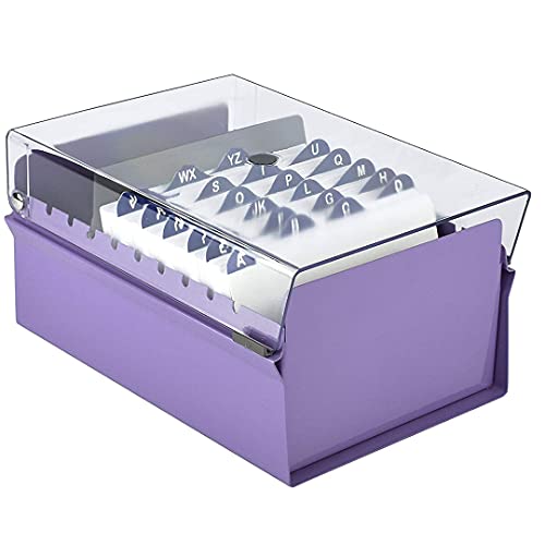 Fichário para Fichas Tamanho 4x6 (Índice Incluso), Acrimet, 922.9 (Lilás com Tampa Cristal)