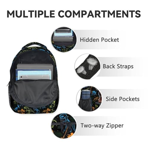 Kids Backpack with Lunch Box - 3PCS Dinosaur School Backpacks Matching Combo for Dinosaur Lovers - Boys Bookbag and Pencil Case Bundle3