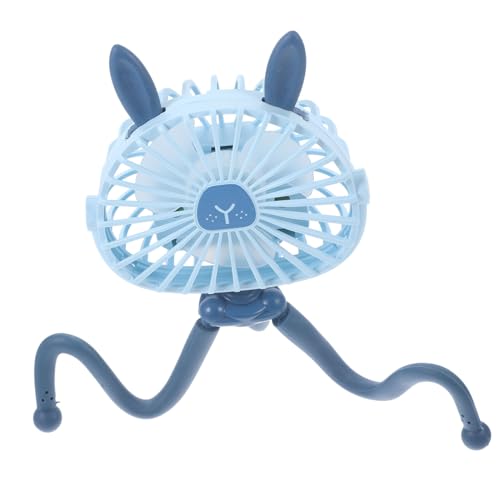 Housoutil Silicone Abs Material Rabbit Ear Fan Usb Portable Handheld Fan for Stroller Night Light f