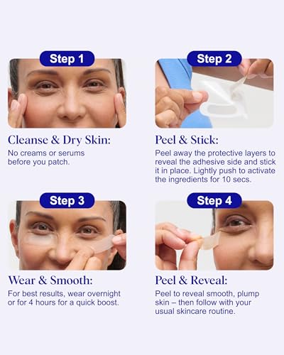 Wrinkles Schminkles Self-Dissolving Microdart Patch for Face - Target & Reduce Wrinkles, Ultimate Facial Hydration and Rejuvenation Anti Wrinkle Patches (4 pairs)