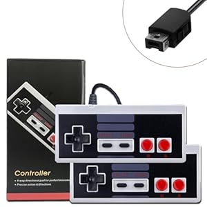 2-Pack Classic Wired Controllers, Compatible with Mini Console & Classic Edition (2016/2018 Remake), 9.8FT Long Cable, Works with Windows