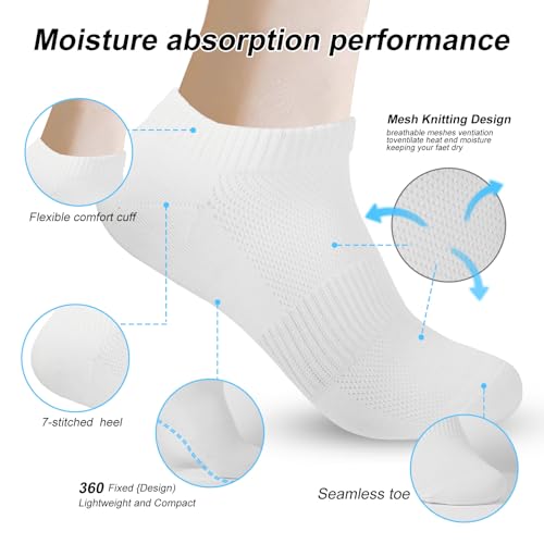 Ankle Socks Women's Low Cut - 4 Pairs Athletic Running Cotton Soft Breathable No Show Casual Socks2