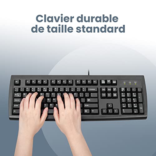 perixx 107P Tastiera E Mouse Cablato PS2, Layout Dimensioni Reali, Mouse Ottico 3 Pulsanti, Cavo 1,8 m, Nero, AZERTY (Claviere) - Tastiera gaming - Immagine 3