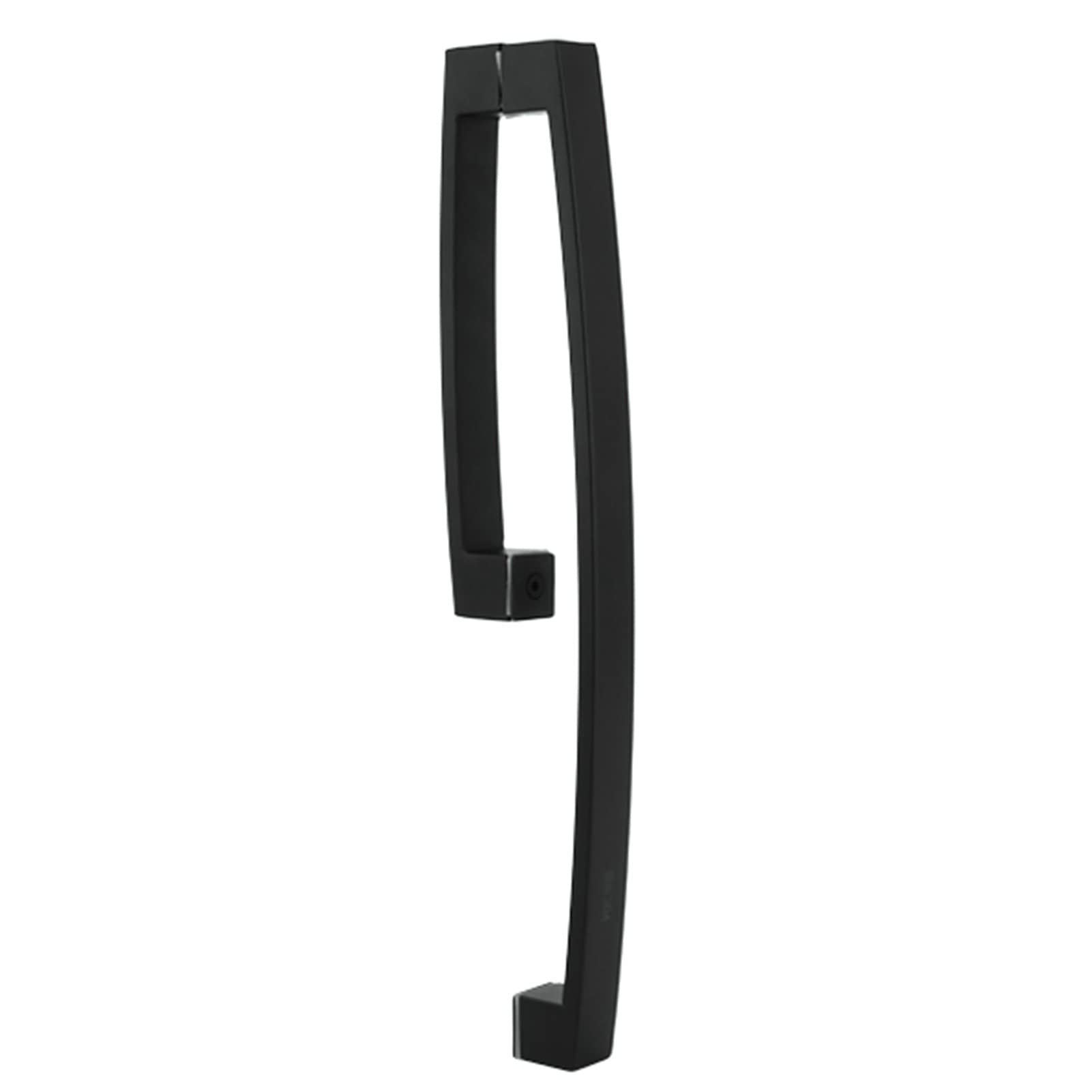 Poignée de porte en verre de salle de bain : ensemble arqué inox 304 noir tubulaire