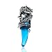 Stayoung Schmuck Edelstahl Anhänger Halskette Kristall Silber Blau Drachen Wolf Gebiss Zahn Tribal Stammes Herren,mit Kette