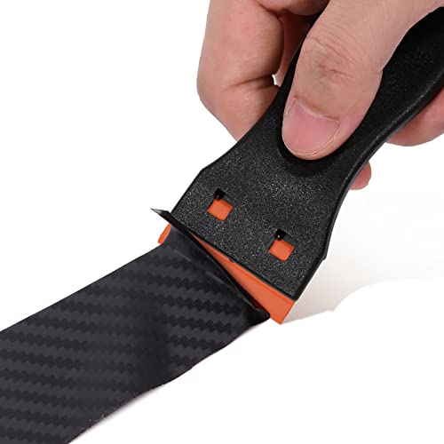 EHDIS 1.5" Plastic Razor Scraper Tool with 10pcs Double Edged Blades for Adhesive Remover,Removing Labels Stickers Decals Taping on Glass Windows(True Black) by EHDIS - Used condition - Image 4