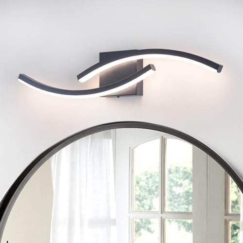 Image of 23.62 inch Vanity Light for Bathroom Lighting Fixtures Over Mirror Black Dimmable 5CCT Vanity Lighting Fixture Modern Bathroom Vanity Light 23 Inch Modern Wall lamp