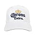 Tee Luv Corona Extra Beer Hat - Corona Crown Logo Baseball Cap (White)