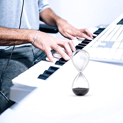 Hourglass Sand Timers - Swisselite Biloba Hourglass Sand Timer Inspired Glass/Home, Desk, Office Decor (4.4Inch-3Mins Black) #TOP6