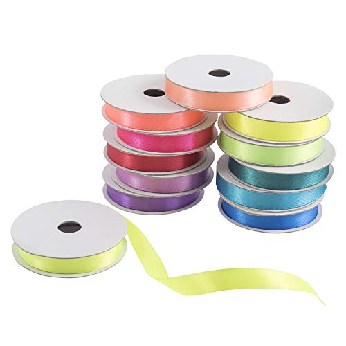 Trimits Lot de 12 sachets satiné pour Rubans fluorescents 10 mm x 2 m, Néon, 10mmx2m, Set Pièces Cover