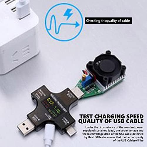 USB Power Meter Testers,Upgrade Multi Functional 2 in 1 Type C USB Tester,LED Color Screen IPS Digital Multimeter,Capacity Detector with clip cable Support PD2.0/PD3.0,QC2.0/QC3.0,BC1.2