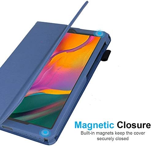 TECHGEAR Leather Case for New Samsung Galaxy Tab A 10.1" 2019 (SM-T510 / SM-T515) Premium PU Leather Slim Folio Stand Case Cover with Hand Strap [Light Blue]